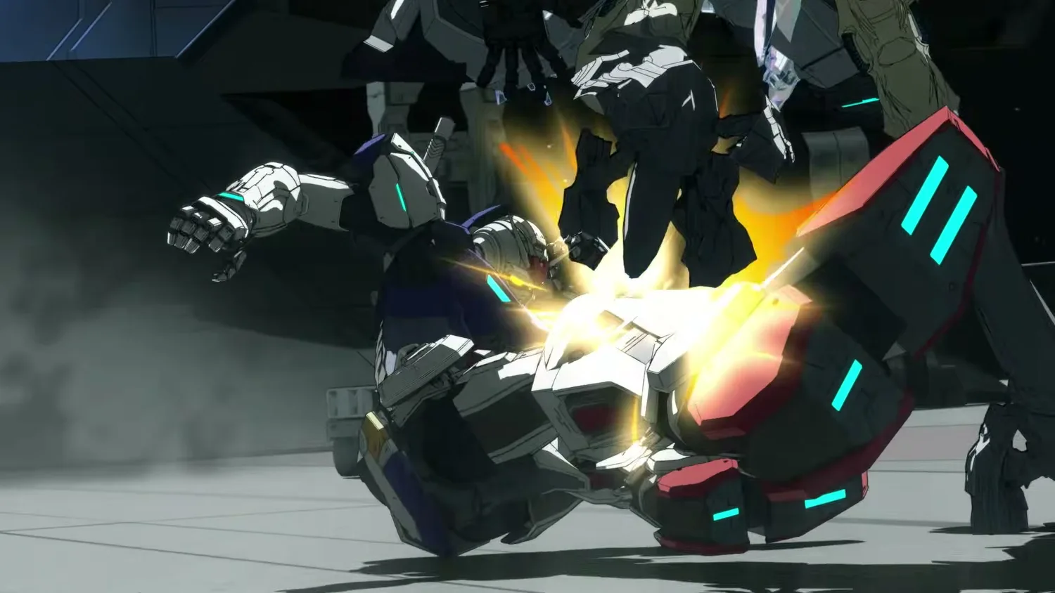Escena de combate de mechas en el teaser de Mobile Suit Gundam RG XARX-ZERO