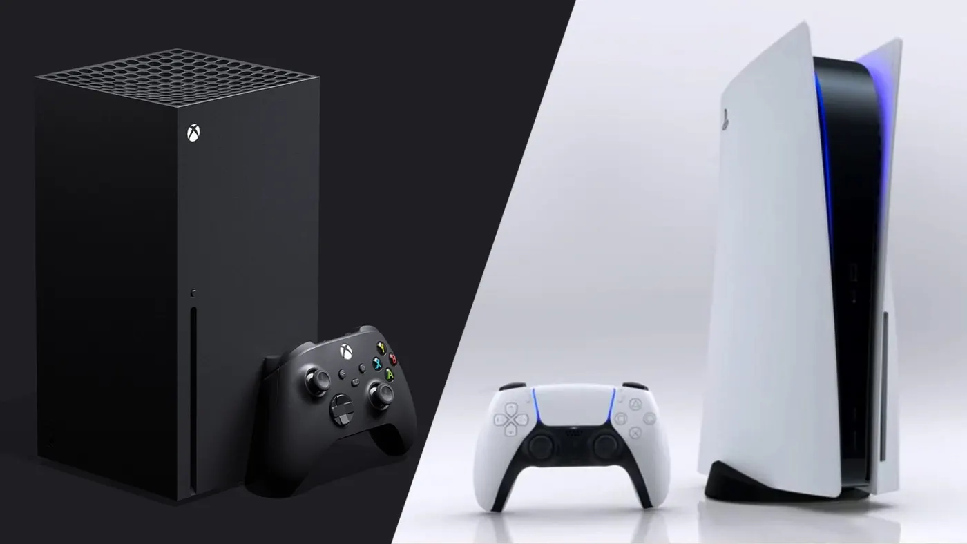 Xbox Series X y PlayStation 5 lado a lado, las dos consolas compatibles con HDMI 2.1