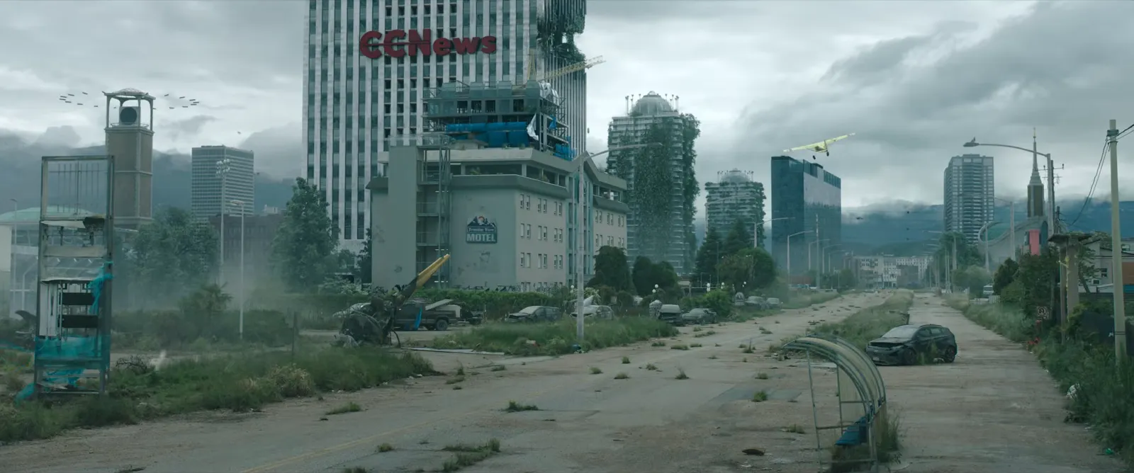 Ciudad postapocalíptica en La Guerra de los Últimos, la película de Ridley Scott