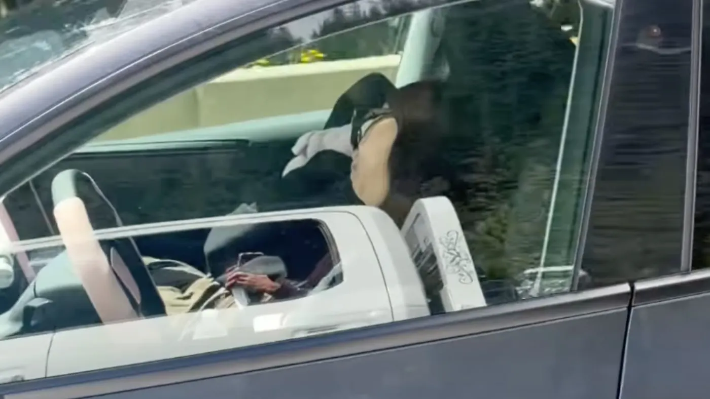 Mujer dormida al volante de un Tesla en piloto automático en la autopista Trans-Canada, en Columbia Británica