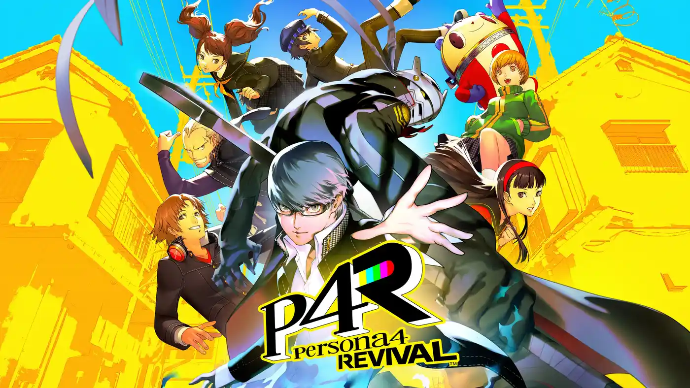 Arte oficial de Persona 4 Revival con el elenco completo