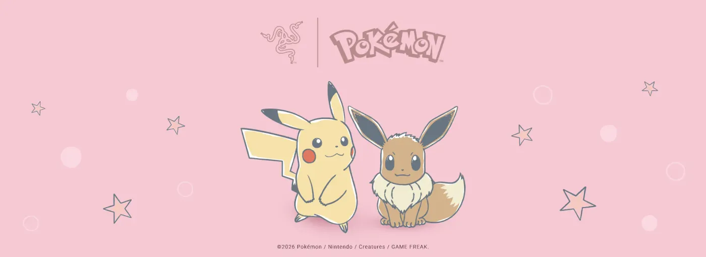 Pikachu y Eevee, protagonistas de la colaboración de Razer por los 30 años de Pokémon