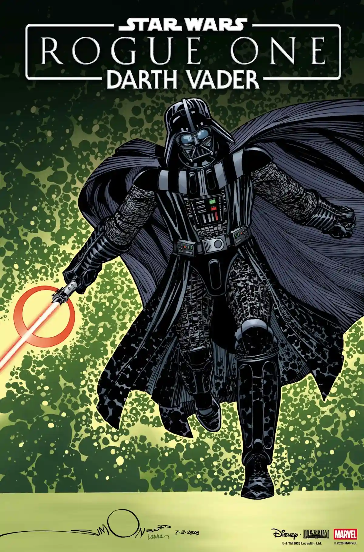 Portada variante de Walt Simonson para el cómic Rogue One - Darth Vader #1 de Marvel Comics