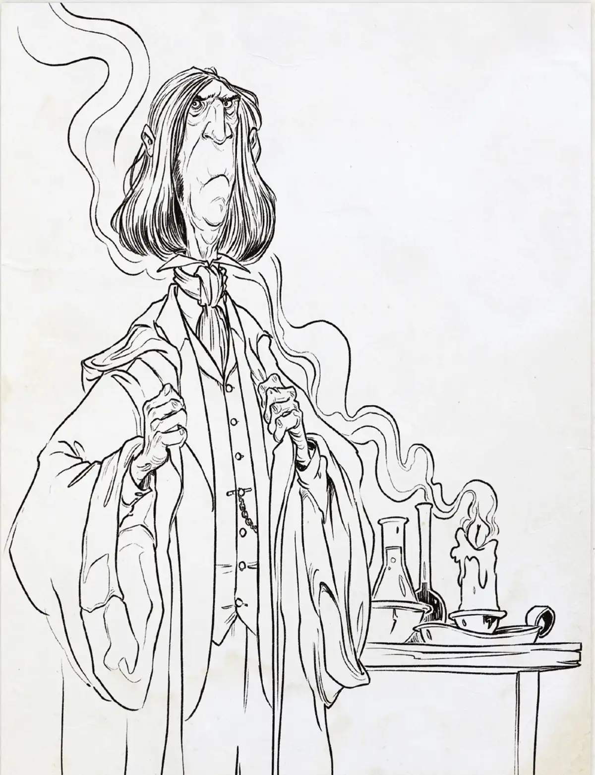 Ilustración oficial de Severus Snape de Jonny Duddle para los libros de Harry Potter