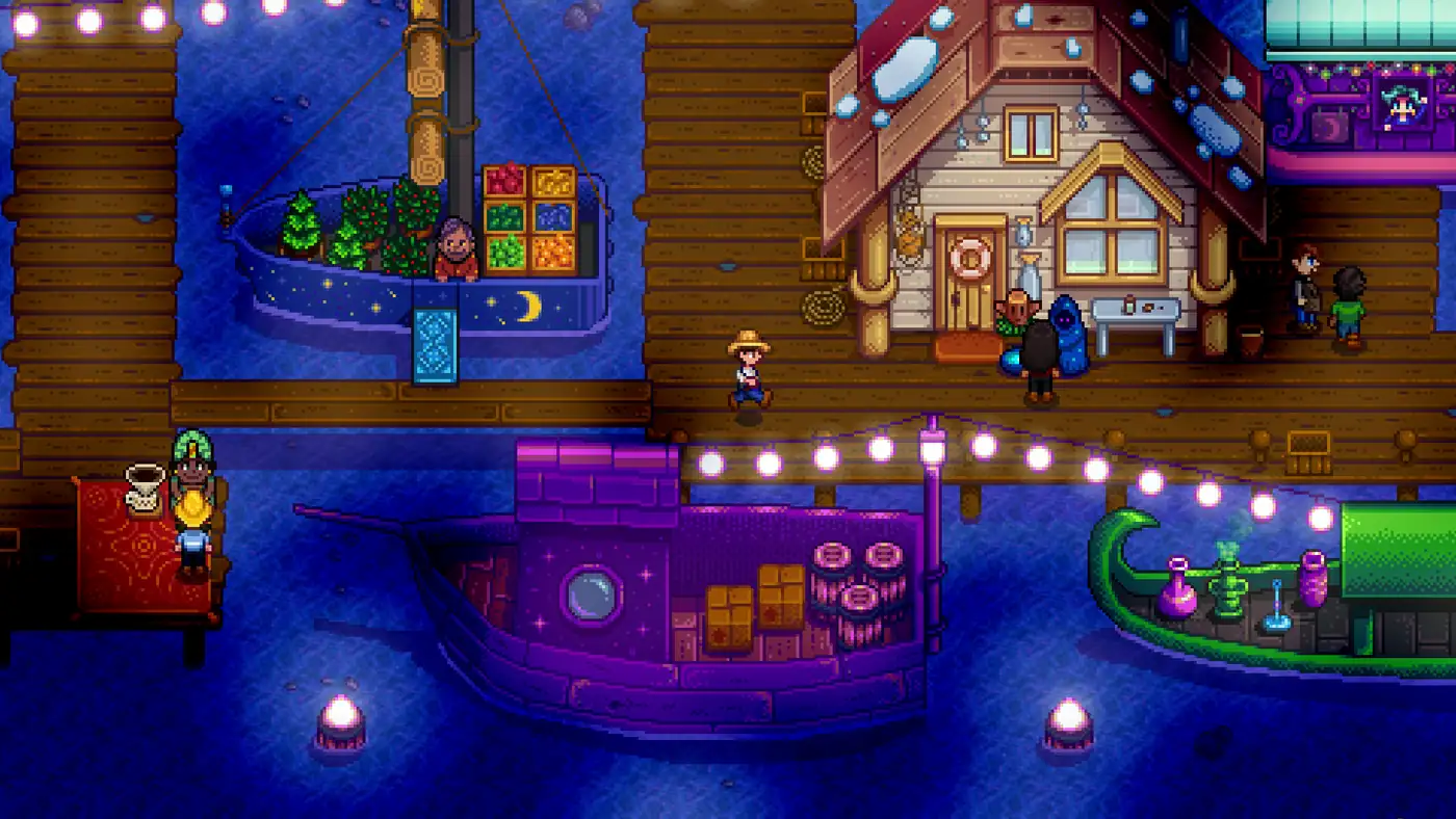 El Night Market de invierno en Stardew Valley, uno de los eventos para conseguir dinero y objetos raros