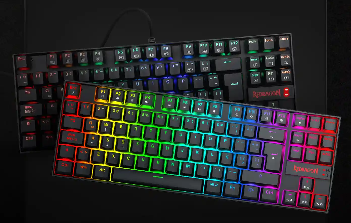Dos unidades del teclado Redragon Kumara Magnético con switches Hall Effect y layout en español