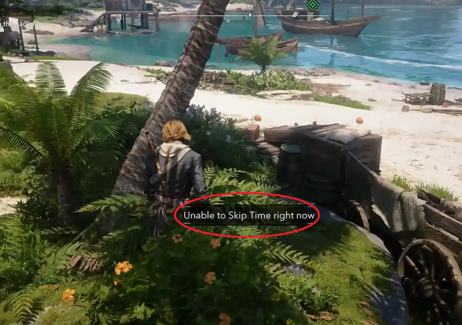 Aviso de tiempo bloqueado al intentar adelantar la hora cerca de una estructura en Black Flag Resynced