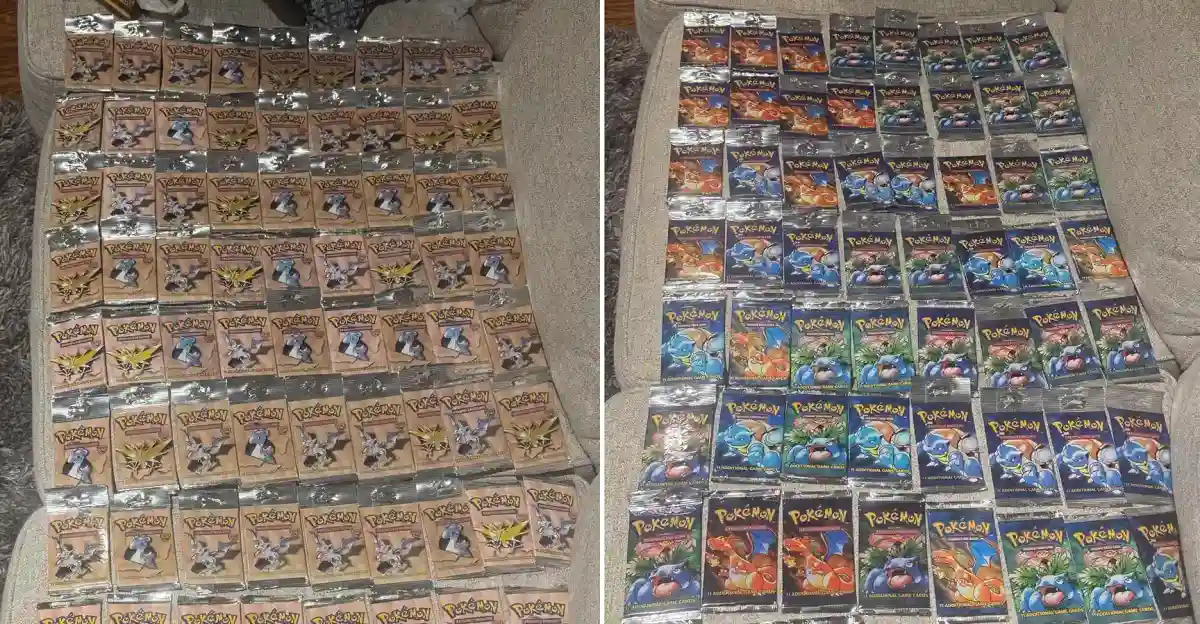 Decenas de paquetes de cartas Pokémon sin abrir encontrados en la casa de la abuela