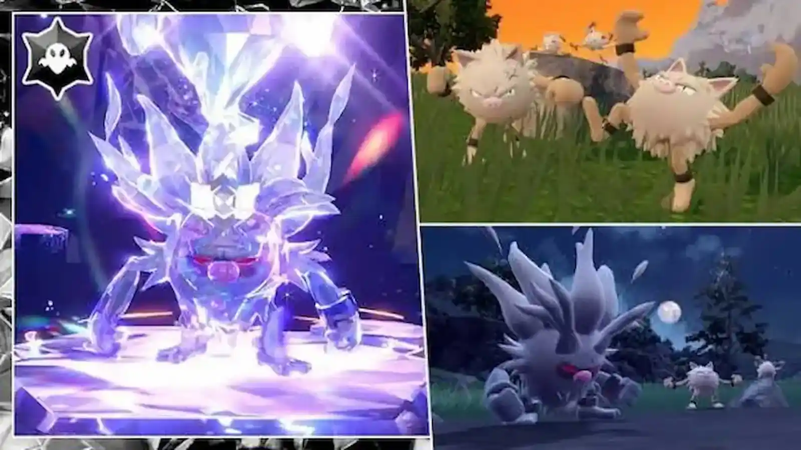Annihilape teracristalizado con teratipo Fantasma en la teraincursión de 7 estrellas de Pokémon Escarlata y Púrpura