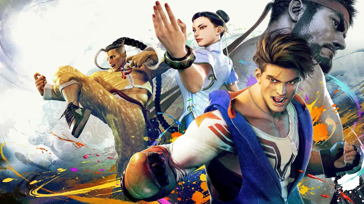 Arte oficial de Street Fighter 6 con Chun-Li y parte del plantel de personajes