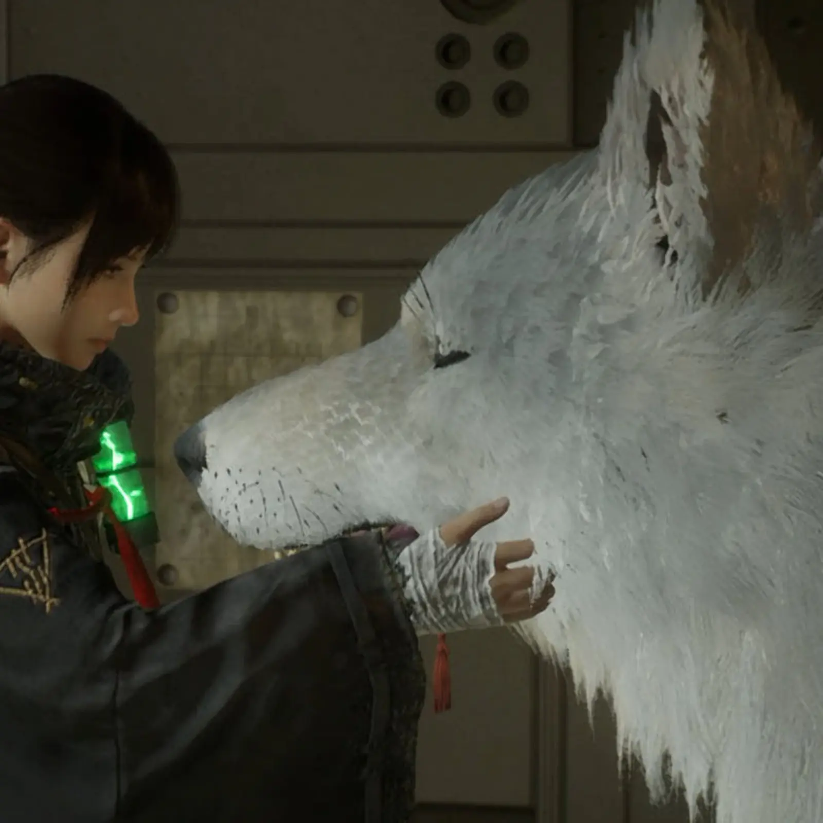Emma acaricia a Koo para subir el nivel de Rapport en Beast of Reincarnation