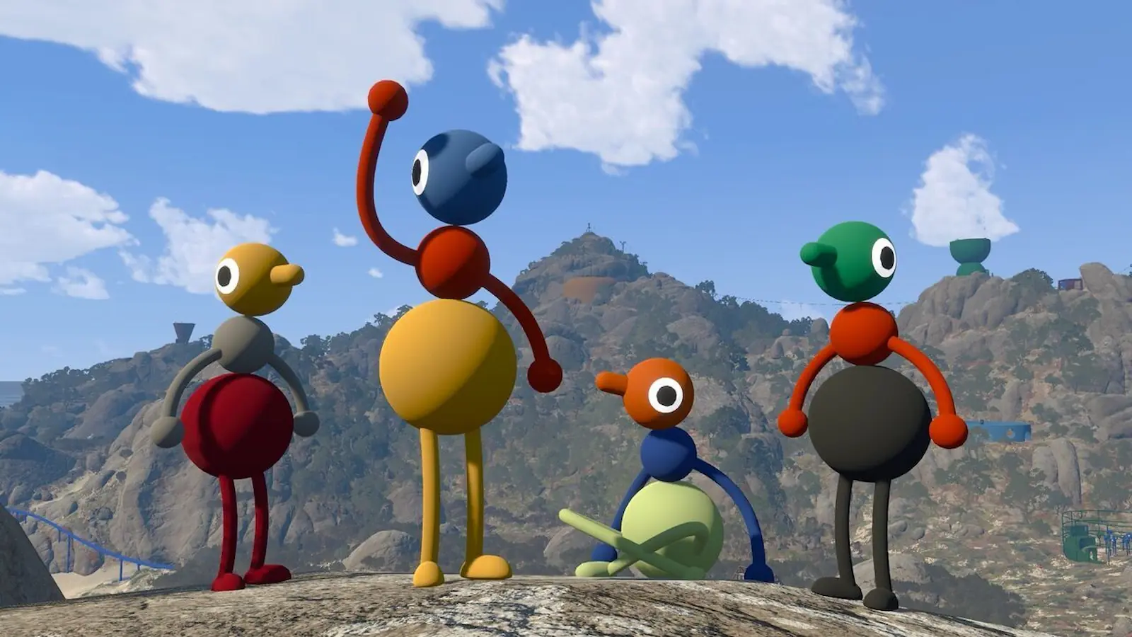 Los personajes de Big Walk reunidos en la isla del juego