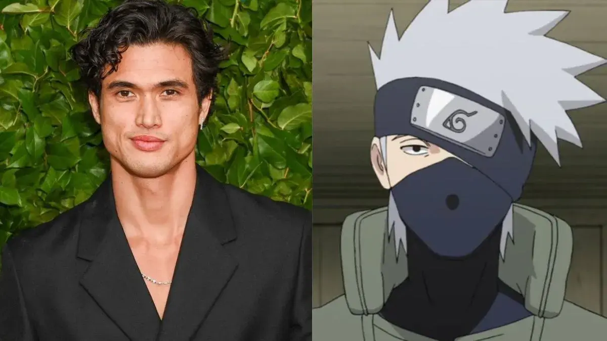 Charles Melton junto a Kakashi Hatake, el personaje que interpretaría en el live action de Naruto