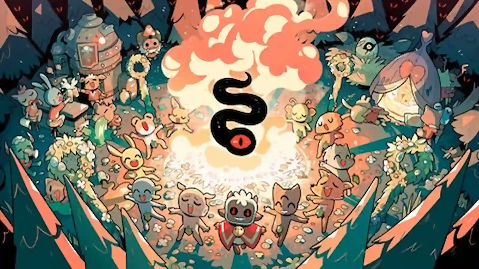 Arte de Cult of the Lamb, uno de los juegos más exitosos publicados por Devolver Digital