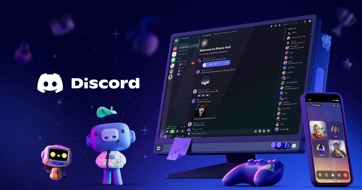 La app de Discord en computadora y celular, con el chat de voz y texto que sigue activo en Brasil