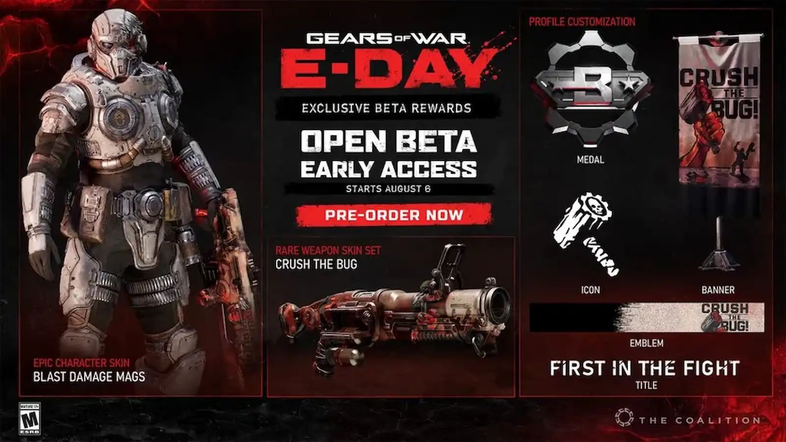 Recompensas exclusivas para desbloquear en la beta de Gears of War: E-Day