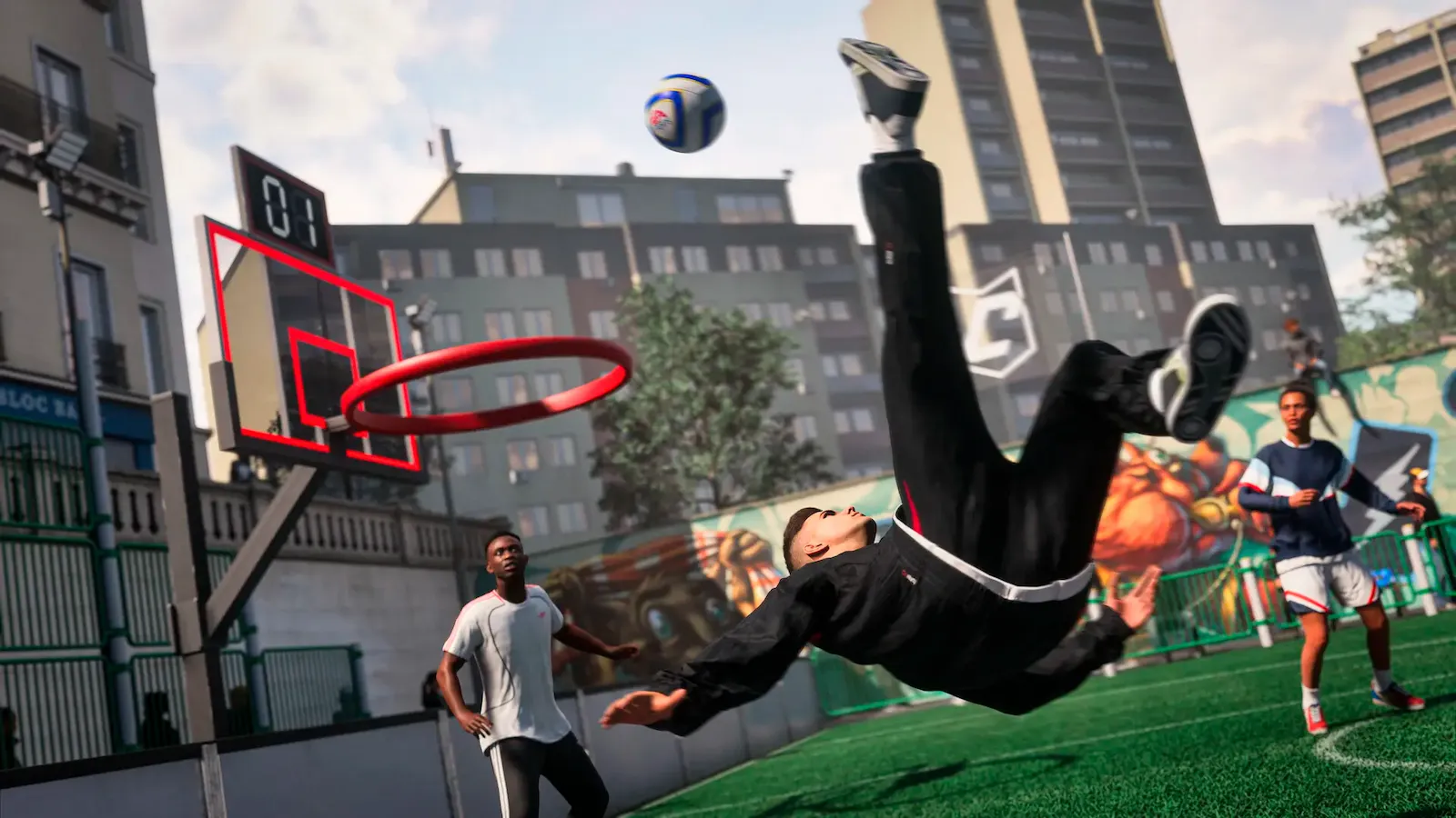 Chilena en una cancha urbana de The Grounds, el mundo abierto de EA Sports FC 27