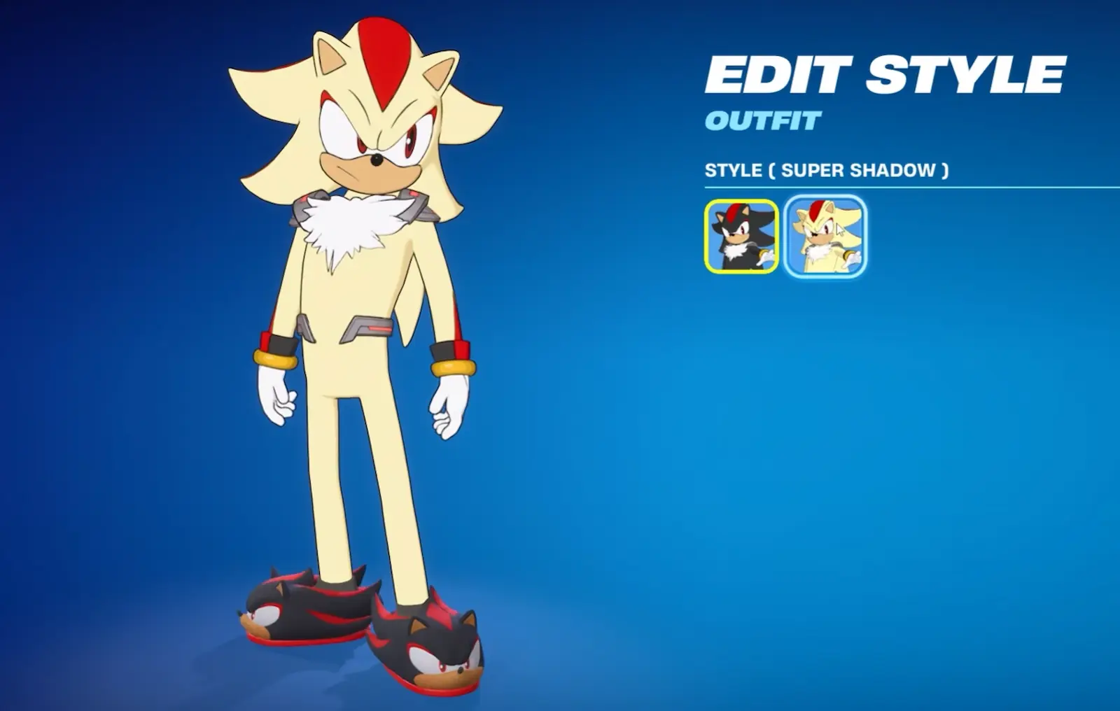Estilo Super Shadow, la transformación dorada de la skin de Shadow en Fortnite