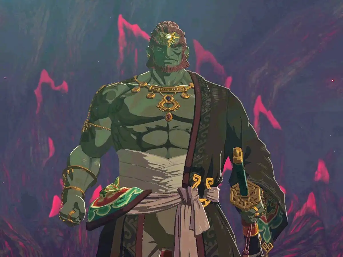 Ganondorf, el rey de los Gerudo, tal como aparece en los videojuegos de The Legend of Zelda