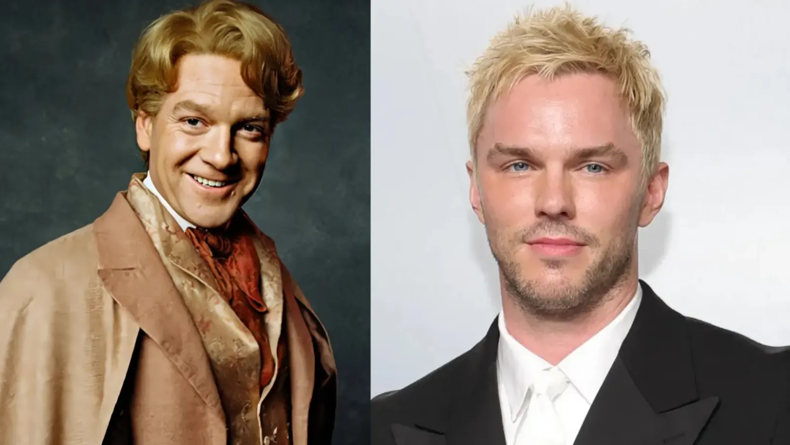 Kenneth Branagh como Gilderoy Lockhart en la película de 2002, junto a Nicholas Hoult, que interpretará al personaje en la serie de HBO
