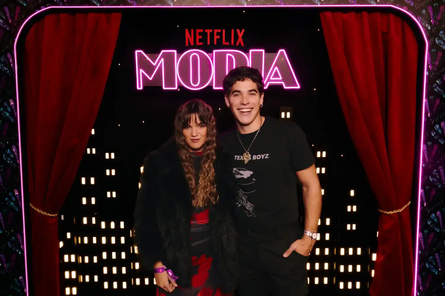 José Giménez Zapiola y Malena Ratner en la premiere de la serie Moria