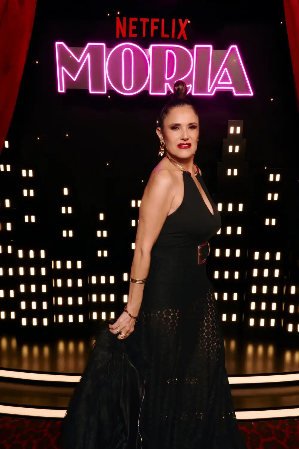 María Fernanda Callejón en la premiere de la serie Moria