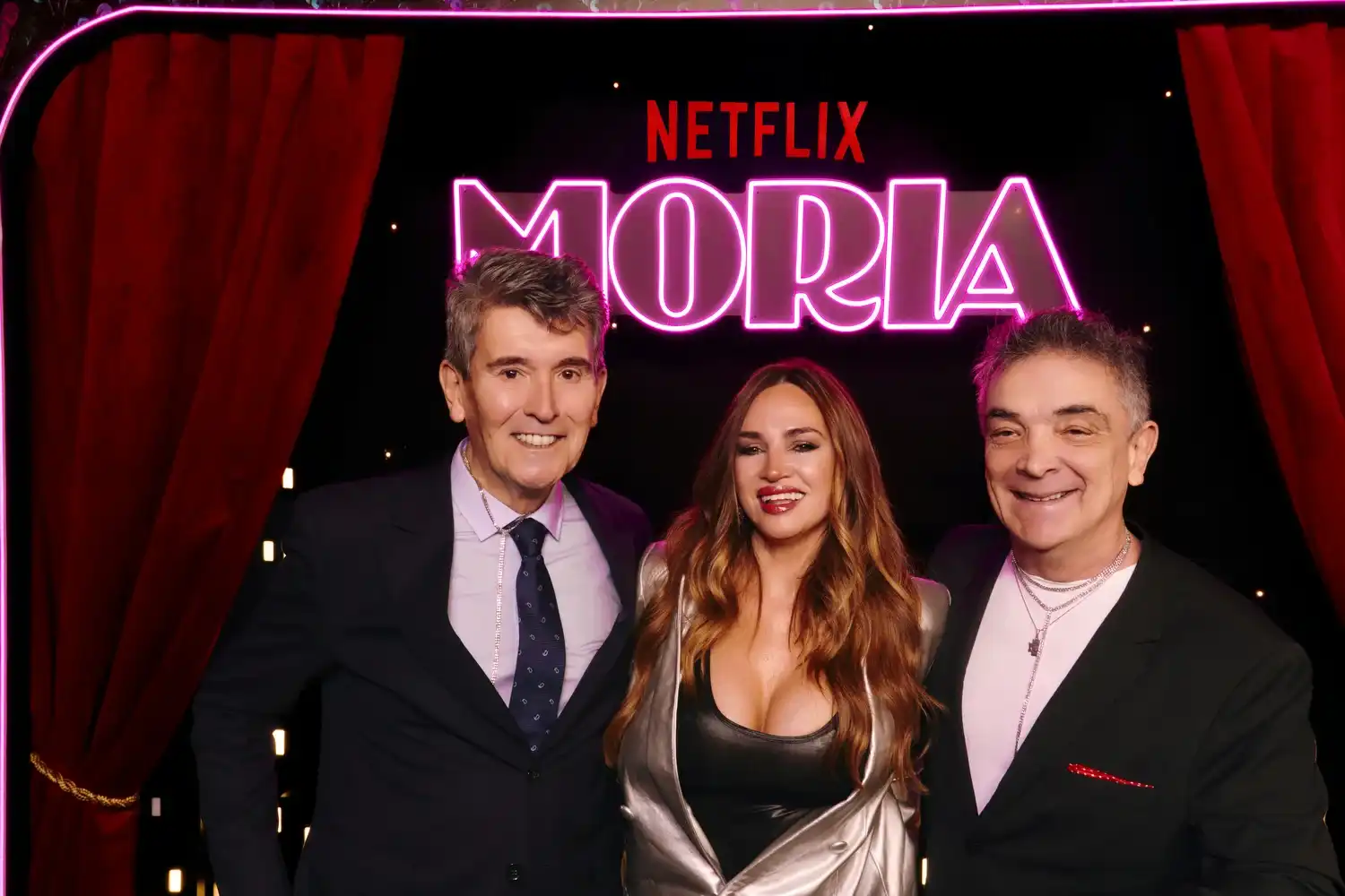 Miguel Ángel Cherutti, Belén Francese y Nito Artaza en la premiere de la serie Moria