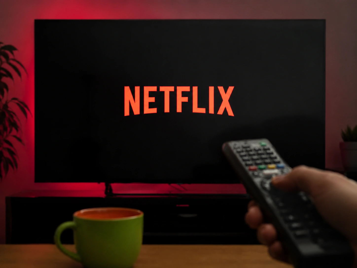 Logo de Netflix en una televisión, plataforma que va a estrenar Sid & Zoey