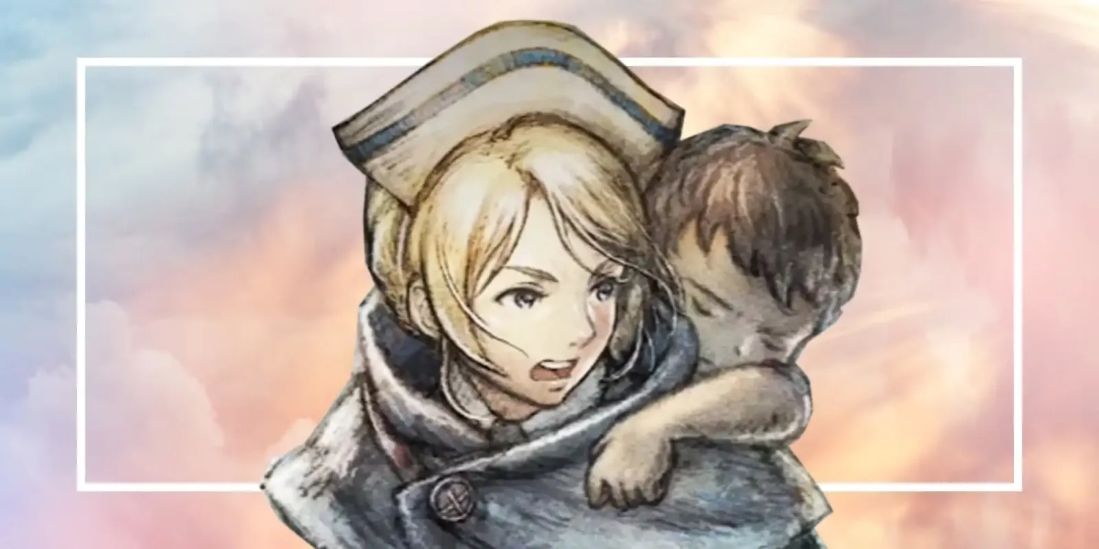 Ilustración oficial de Octopath Traveler con dos personajes de la saga de RPG de Square Enix