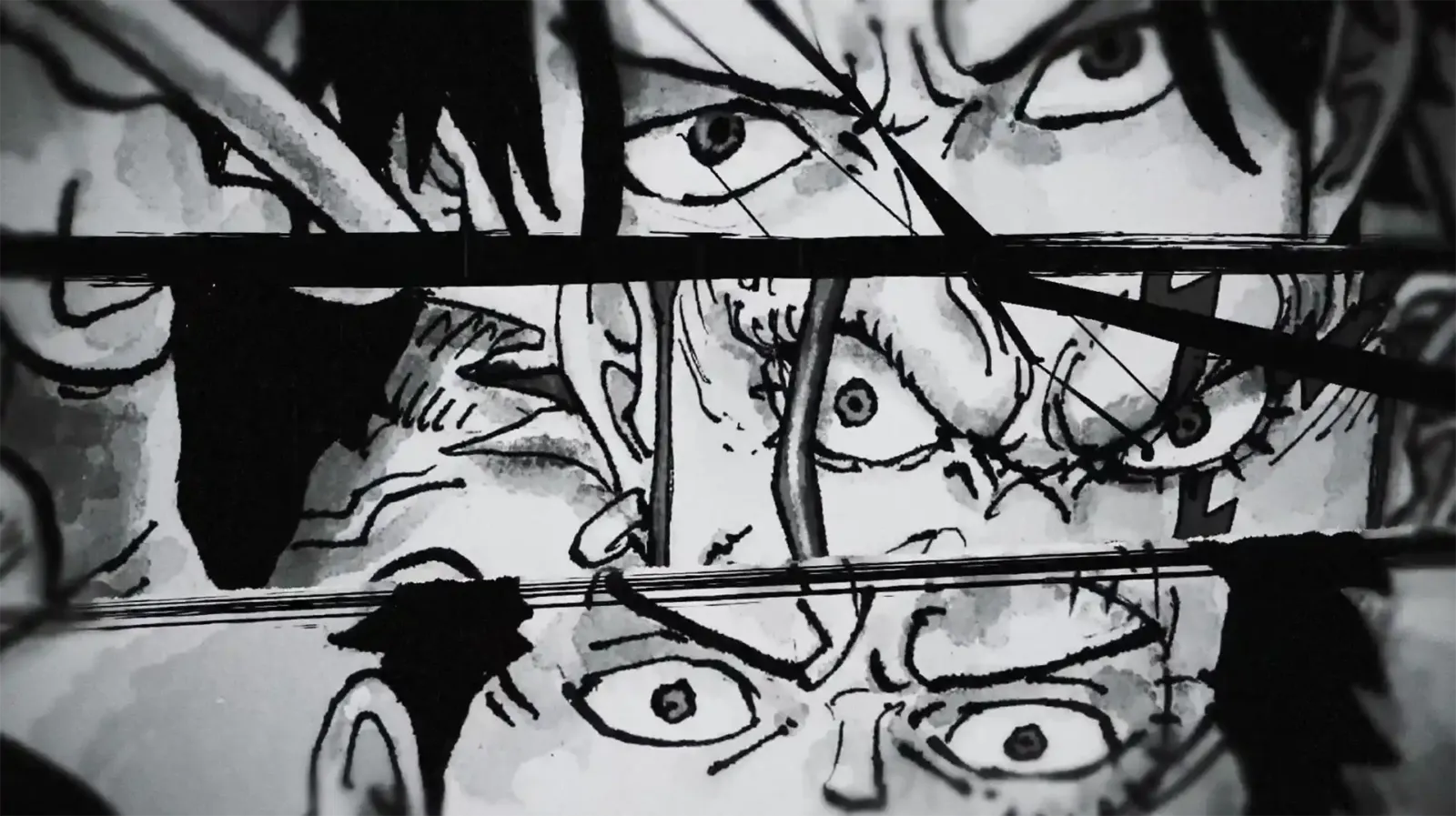 Página del manga de One Piece en blanco y negro con el flashback del Incidente de God Valley