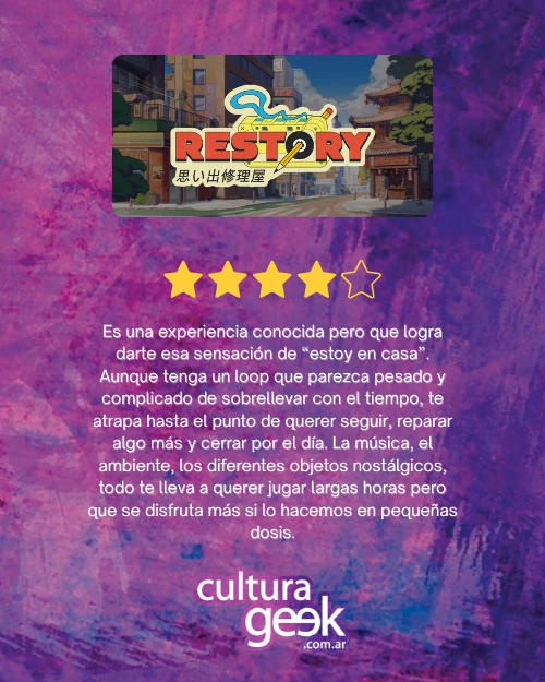 Placa de puntaje de Cultura Geek: ReStory Chill Electronics Repairs obtuvo 4 de 5 estrellas