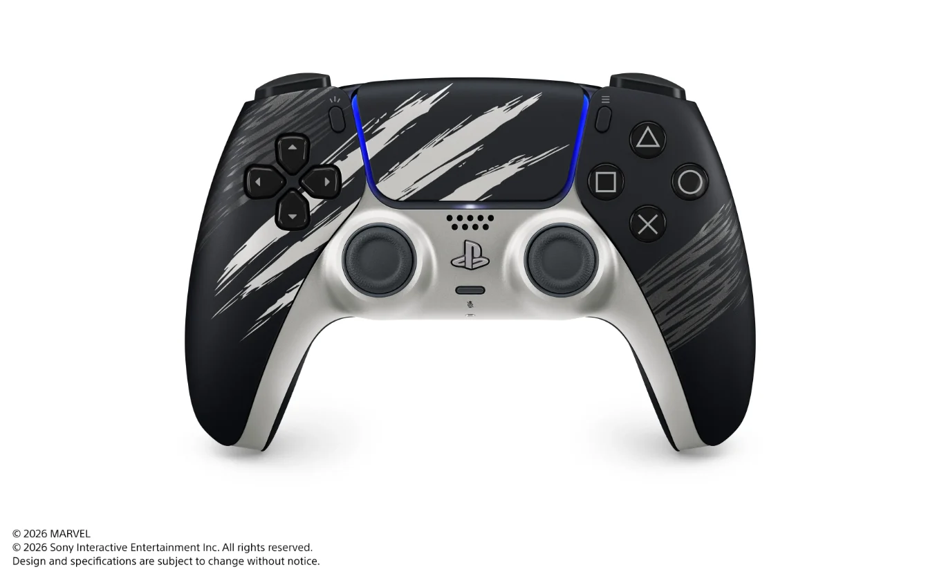 Mando DualSense Marvel’s Wolverine Adamantium, negro con acabado metálico y marcas de garras