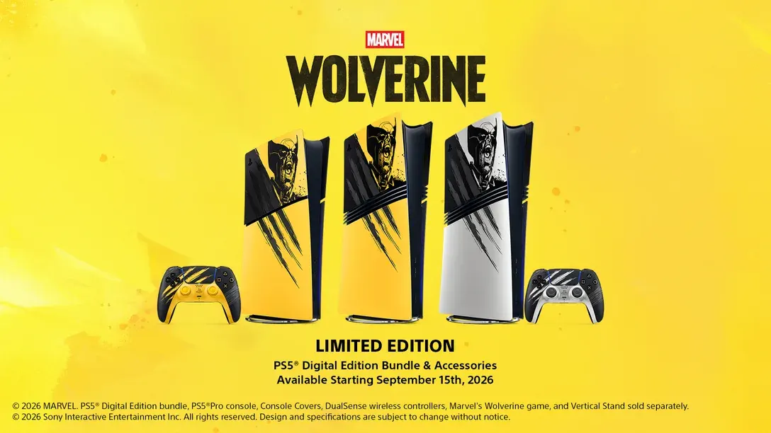 Placa oficial de la edición limitada de PS5 de Marvel’s Wolverine con la fecha de lanzamiento del 15 de septiembre de 2026