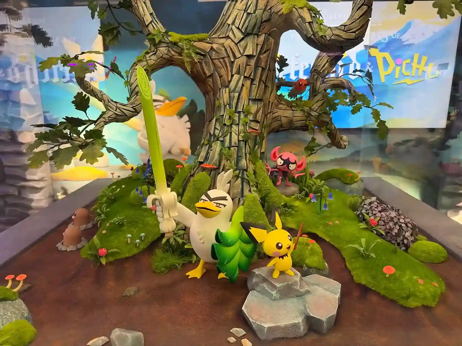 El set completo de Galar hecho a mano para Pokémon Tales, con el árbol y el bosque en miniatura