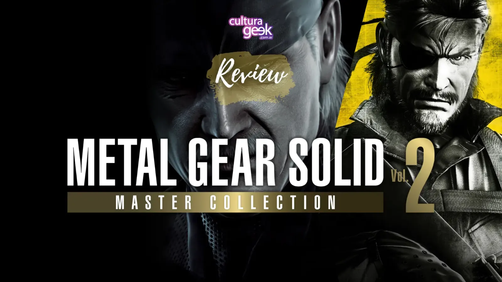 Portada de la review de Metal Gear Solid: Master Collection Vol. 2 con Solid Snake y Big Boss