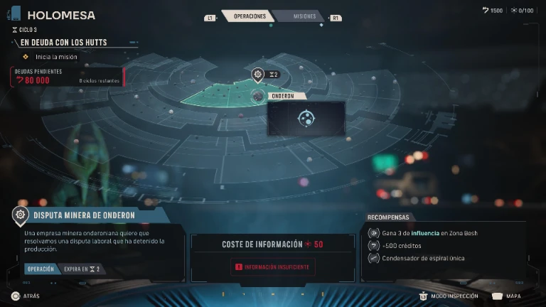 La Holomesa de Star Wars: Zero Company, donde se eligen las misiones e incursiones de la compañía