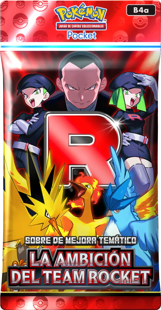 Sobre de mejora temático La Ambición del Team Rocket en Pokémon Pocket
