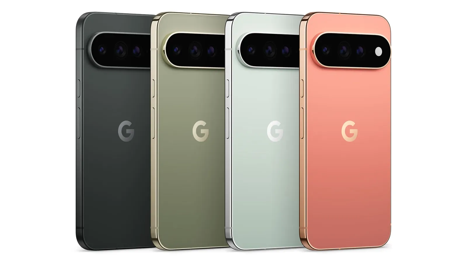 El Google Pixel 11 Pro y el Pixel 11 Pro XL en los colores Obsidian, Olive, Fog y Canyon