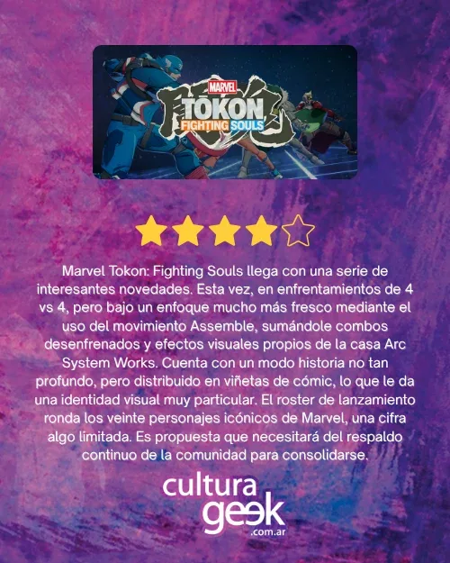 Puntaje de la review de MARVEL Tokon: Fighting Souls, cuatro estrellas sobre cinco