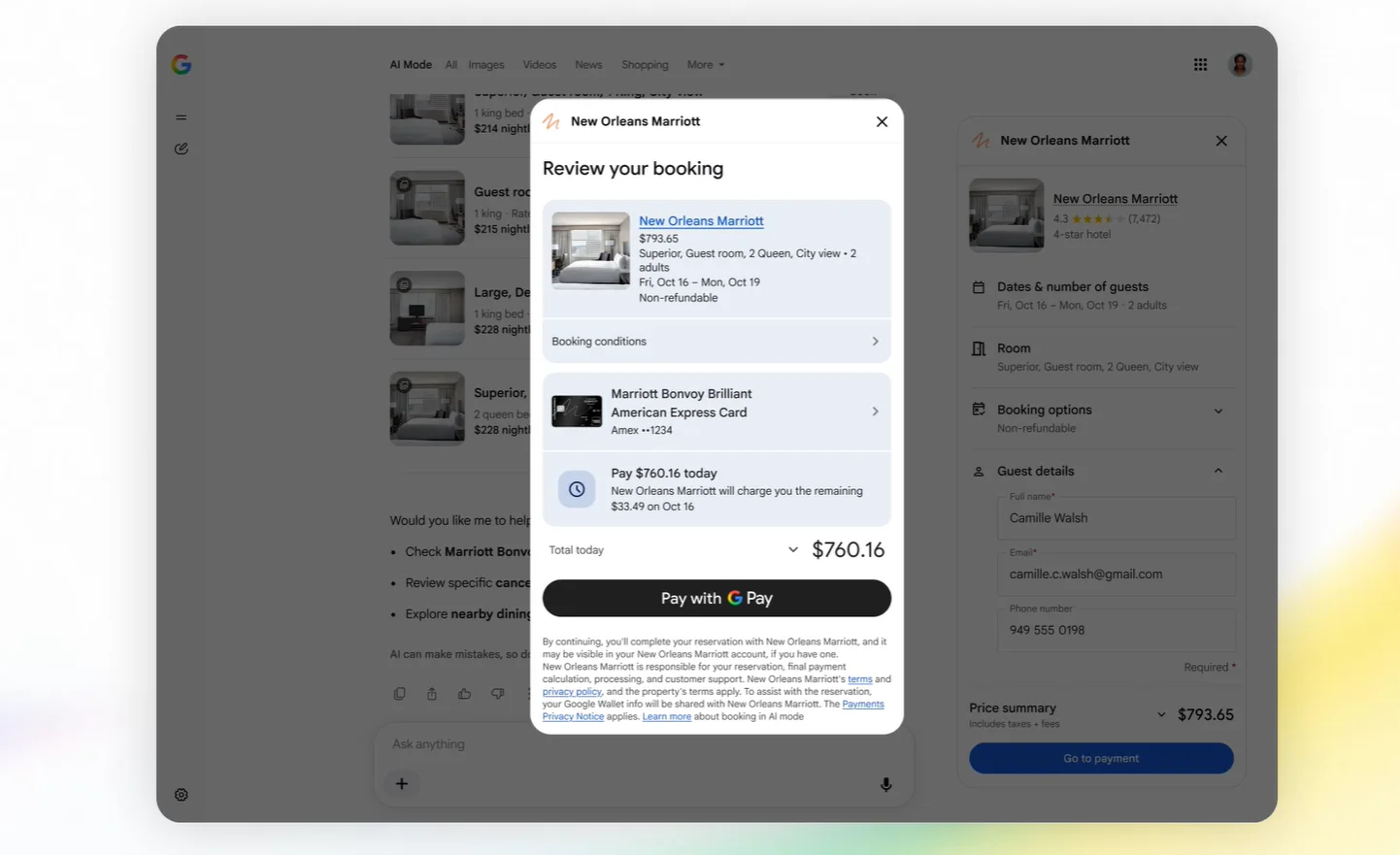 reservar hoteles desde Modo IA en Google