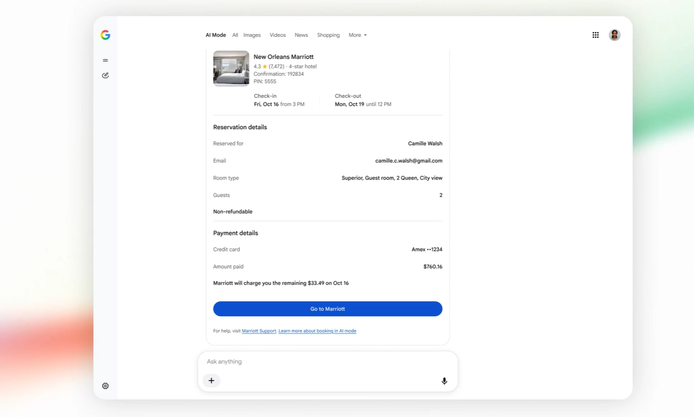 reservar hoteles desde Modo IA en Google