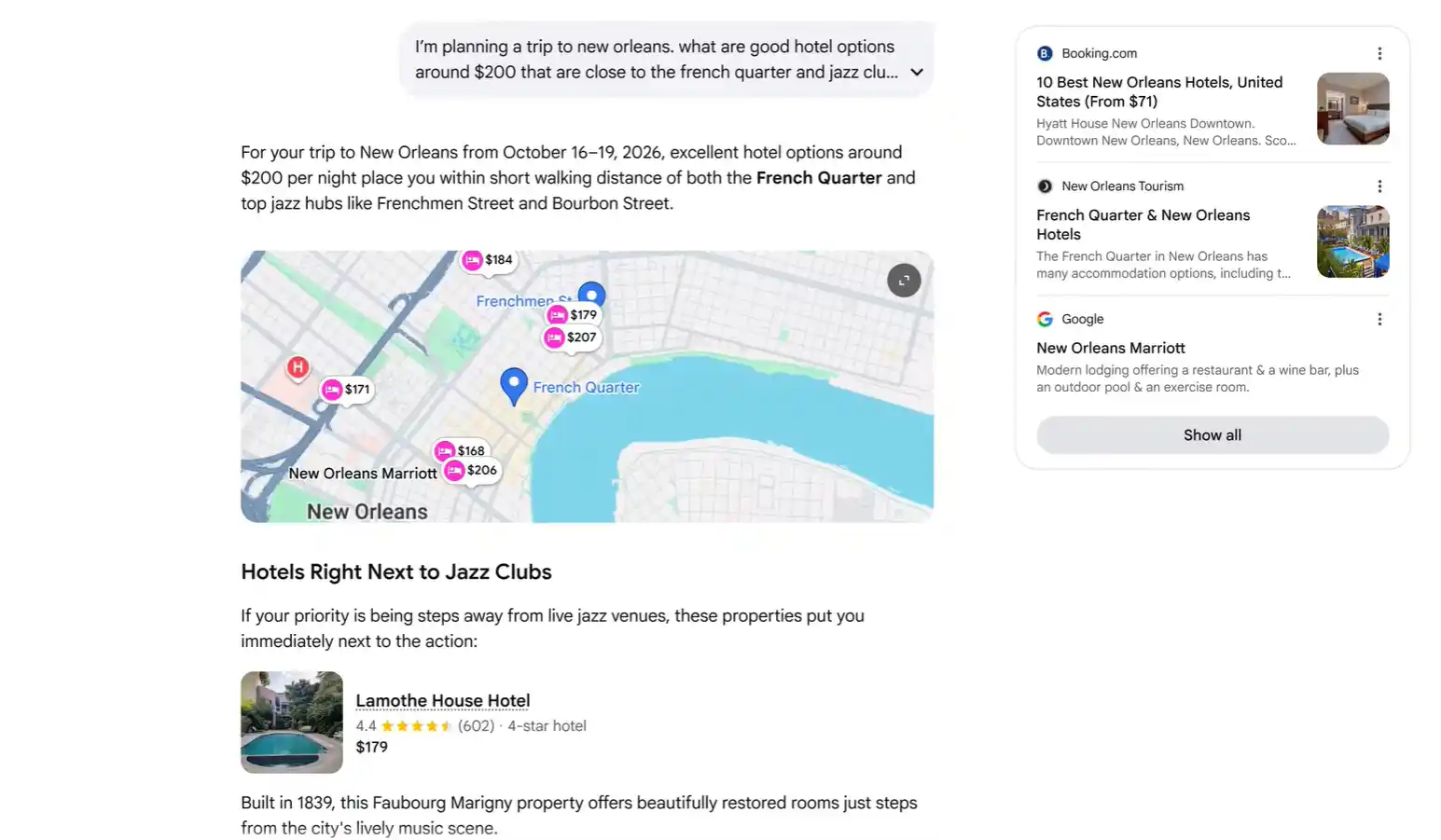 reservar hoteles desde Modo IA de Google