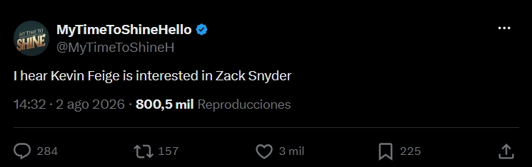 captura de pantalla del rumor que dice que Kevin Feige estaría interesado en Zack Snyder