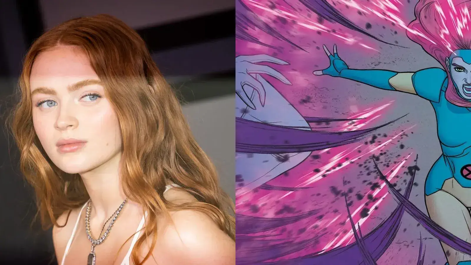 Sadie Sink junto a Jean Grey en el arte de los cómics de X-Men