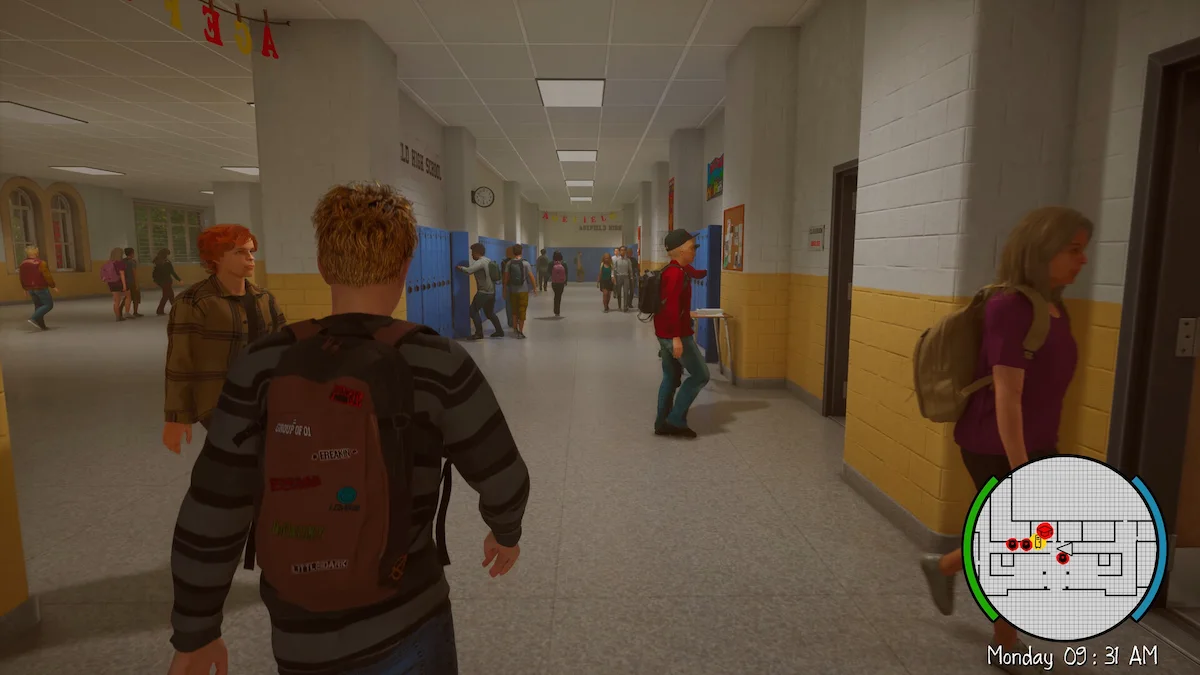 Sam, protagonista de Agefield High, recorriendo el colegio