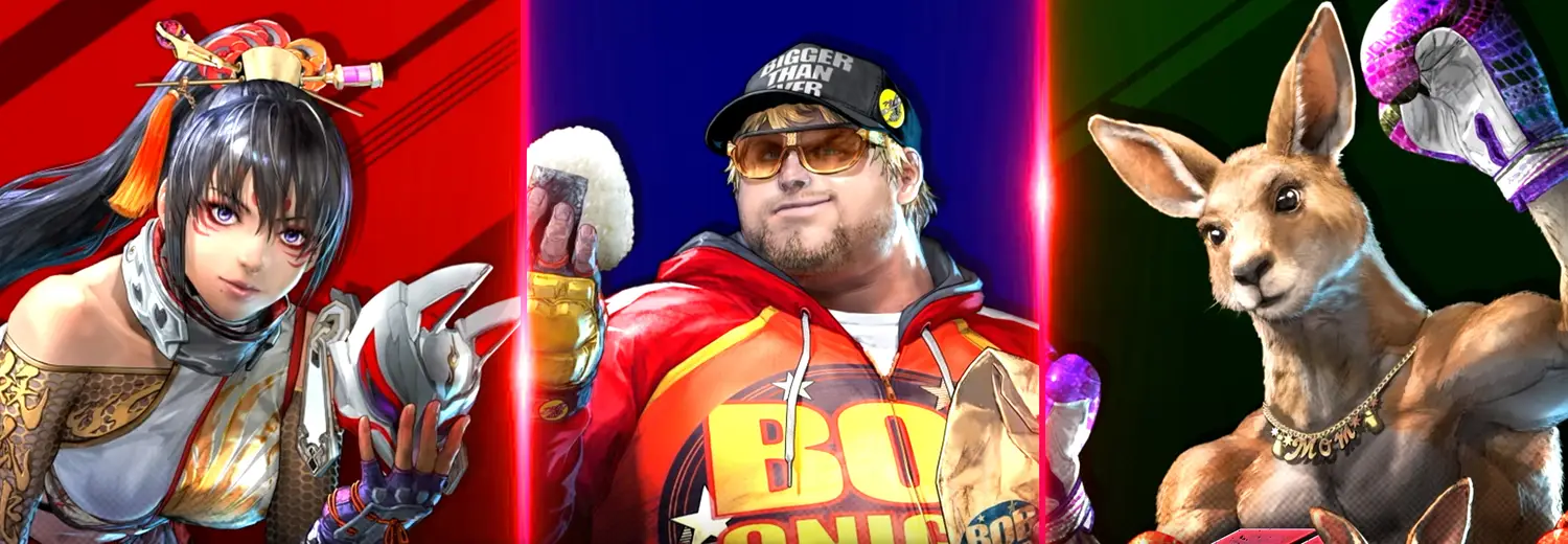 Kunimitsu, Bob y Roger Jr., tres de los cuatro personajes del Pase de la Temporada 3 de TEKKEN 8