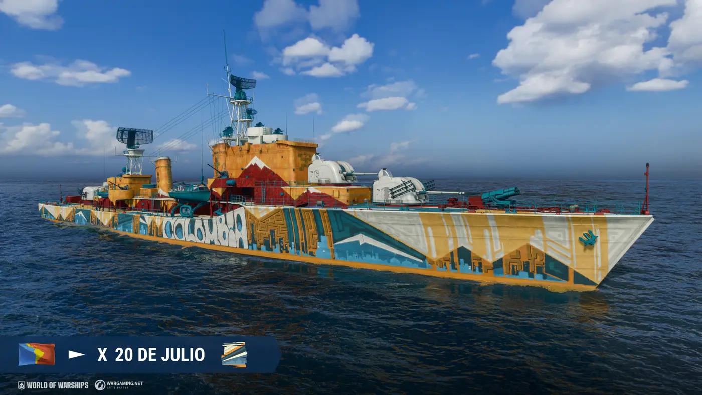 El 20 de Julio, destructor panamericano de Tier X que cierra la línea en World of Warships