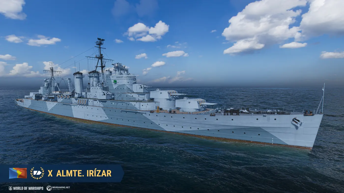 El Almirante Irízar, crucero ligero panamericano de Tier X, en World of Warships
