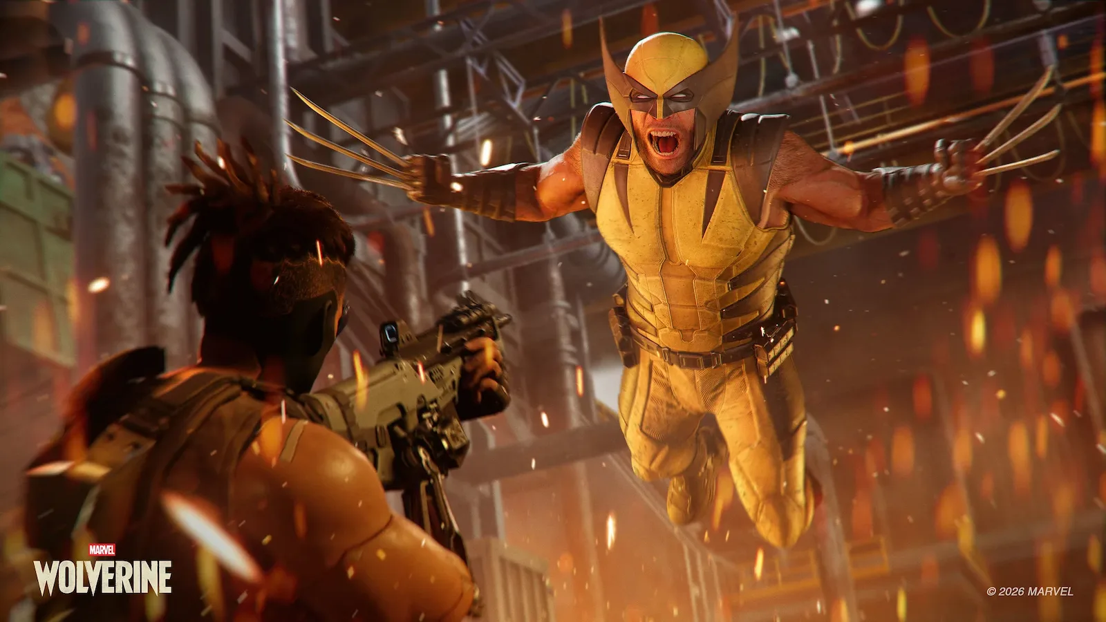 Logan ataca con sus garras en una escena de Marvel's Wolverine, el juego de PS5 protagonizado por Liam McIntyre