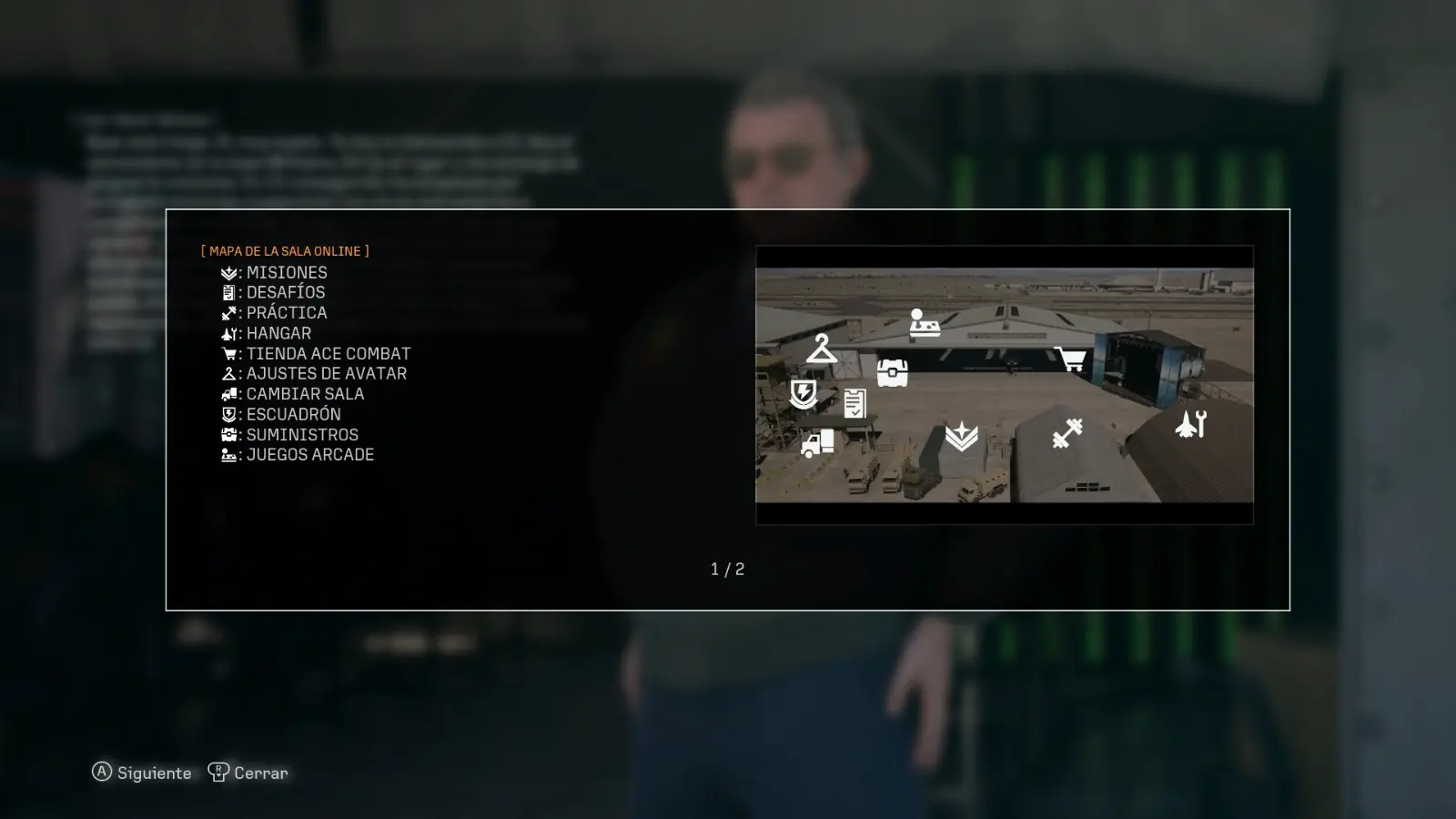 Mapa del lobby online con los puntos de interés señalados